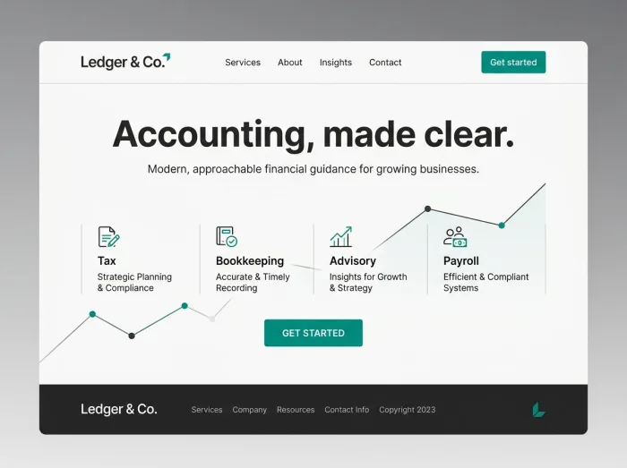 Accountants website design concept — Ledger & Co.