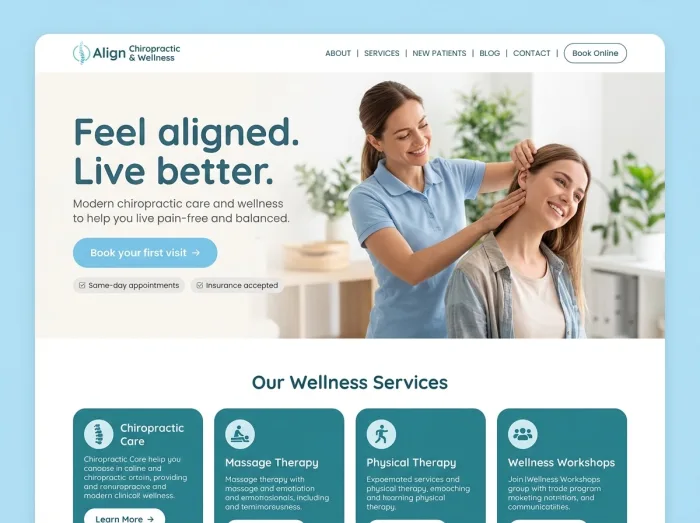 Chiropractors website design concept — Align