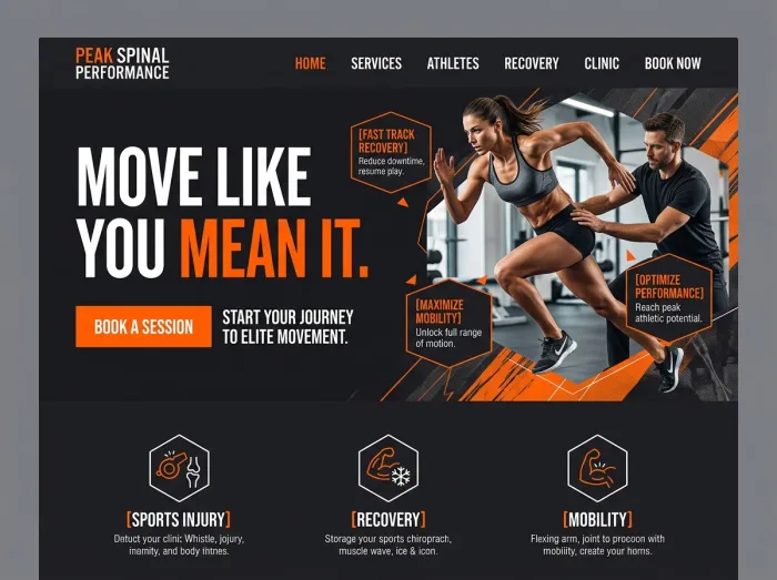 Chiropractors website design concept — Peak Performance