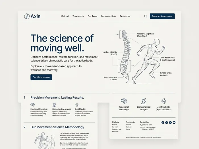 Axis — Chiropractors website design concept