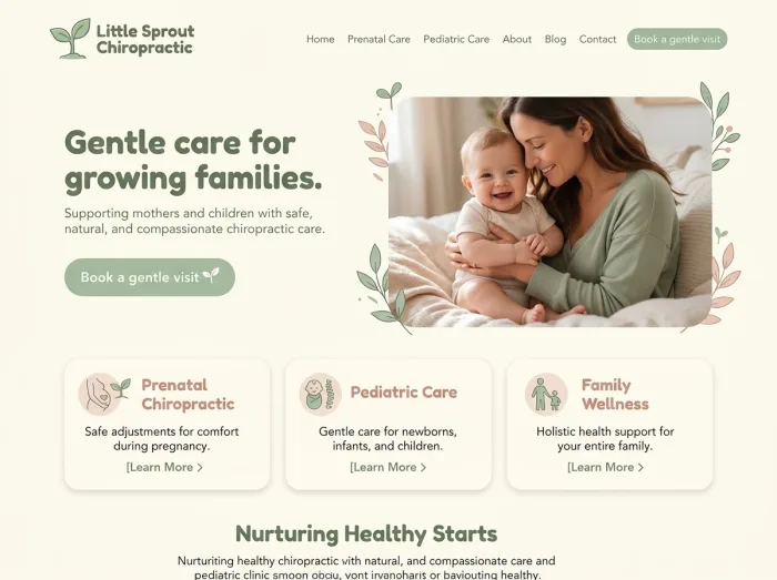 Little Sprout — Chiropractors website design concept