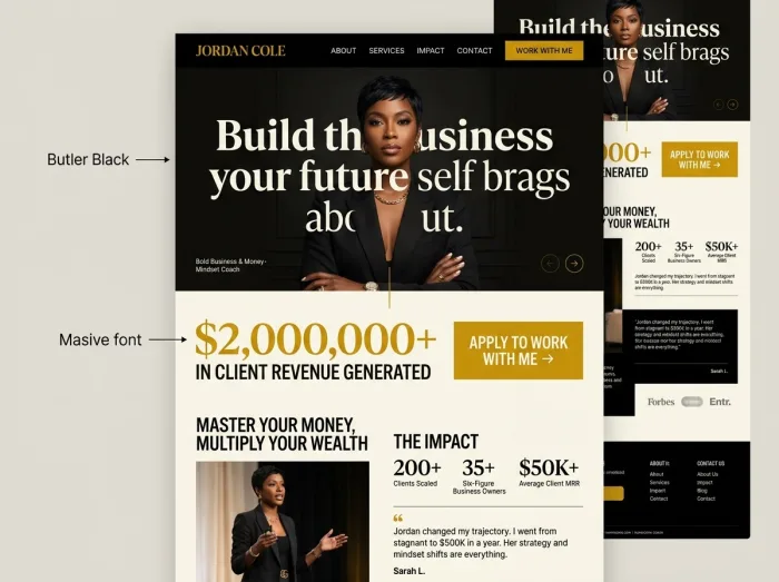 Jordan Cole — Coaches website design concept