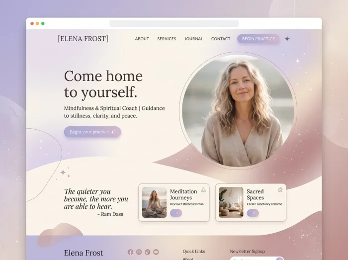 Elena Frost — Coaches website design concept