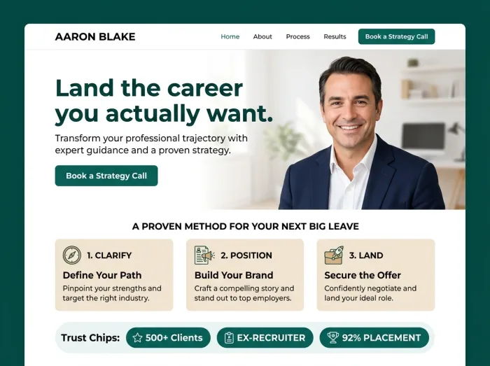 Aaron Blake — Coaches website design concept
