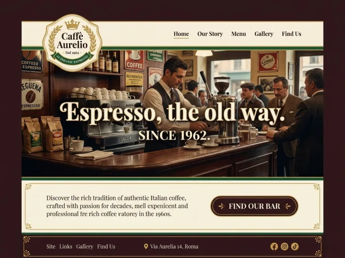 Caffè Aurelio — Coffee Shops website design concept