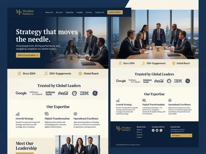 Consultants website design concept — Meridian Partners