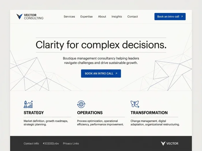 Consultants website design concept — Vector Consulting