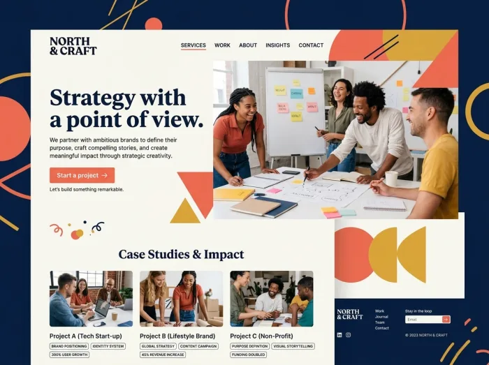 North & Craft — Consultants website design concept