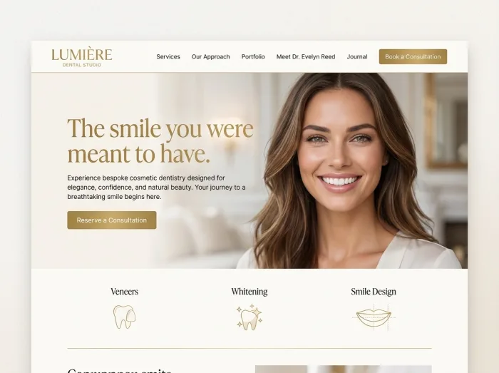 Dentists website design concept — Lumière Studio