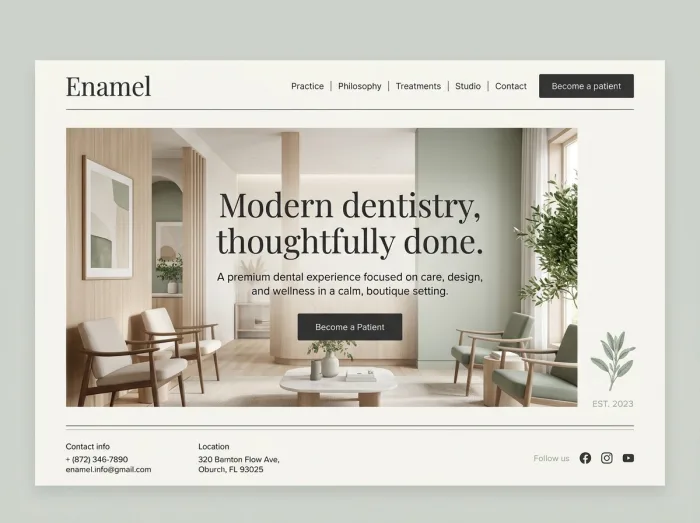 Enamel — Dentists website design concept