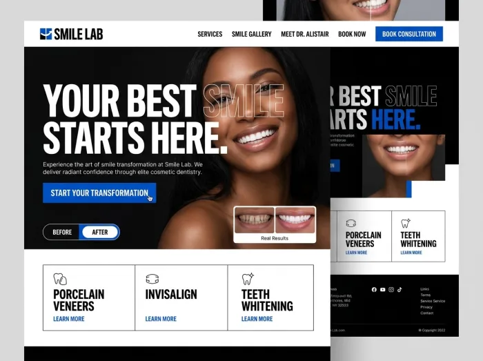 Smile Lab — Dentists website design concept
