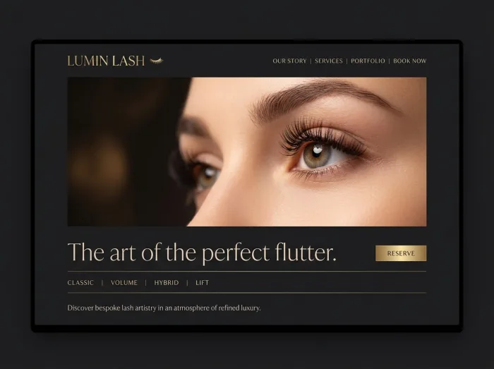 Eyelashes website design concept — Lumin Lash