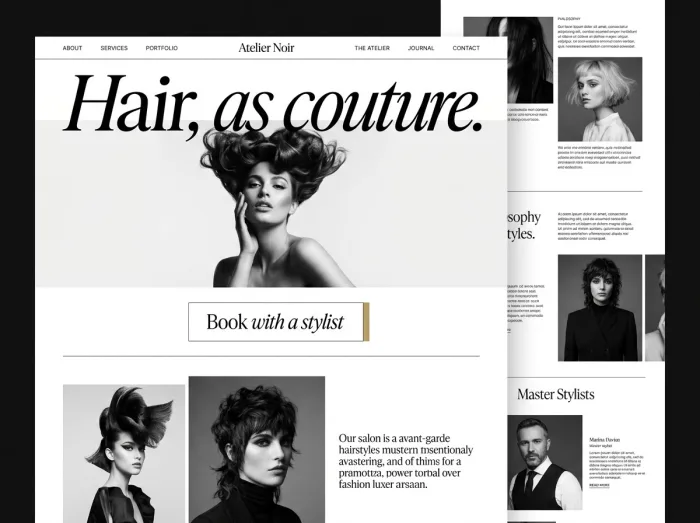 Hair Salons website design concept — Atelier Noir