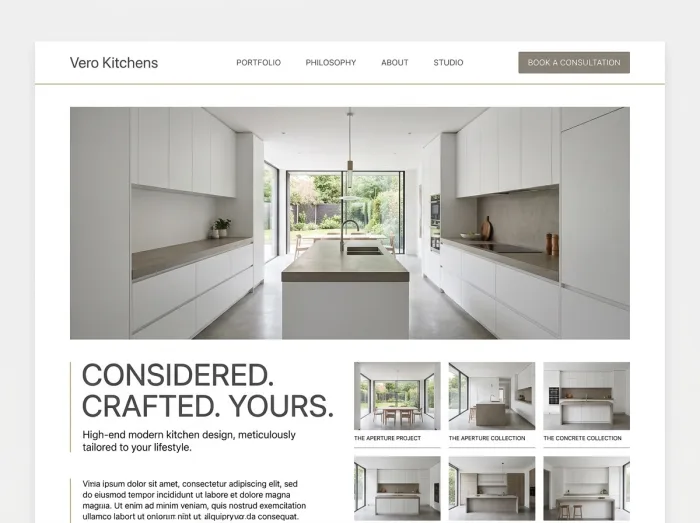 Vero Kitchens — Kitchen Remodelers website design concept