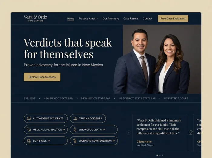 Law Firms website design concept — Counsel Navy