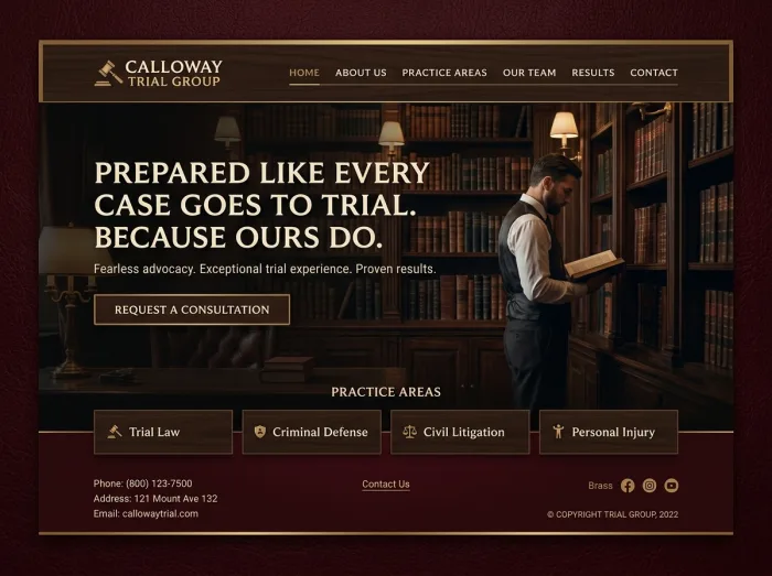 Oxblood Library — Law Firms website design concept