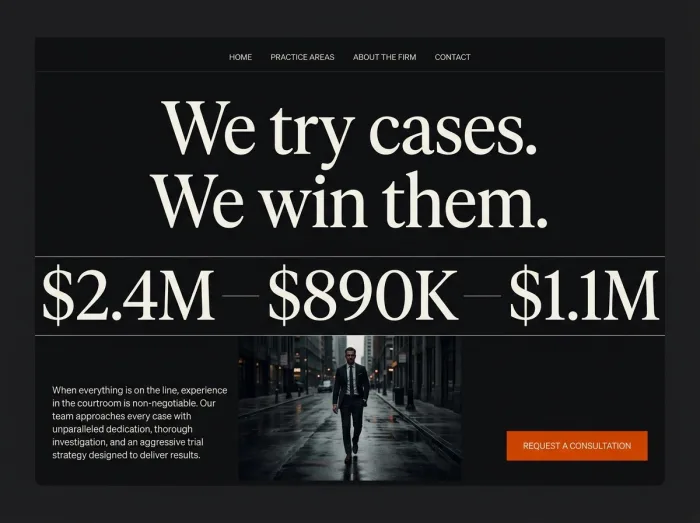 Law Firms website design concept — Ember Ledger