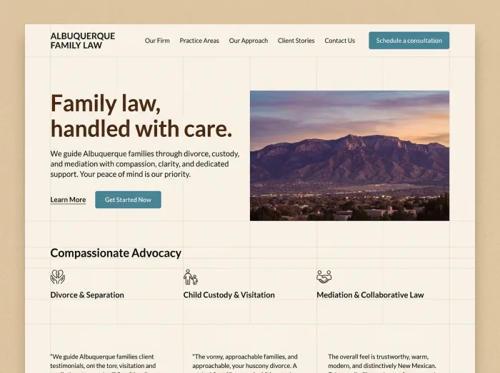 High Desert Modern — Law Firms website design concept