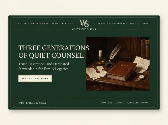 Heritage Green — Law Firms website design concept