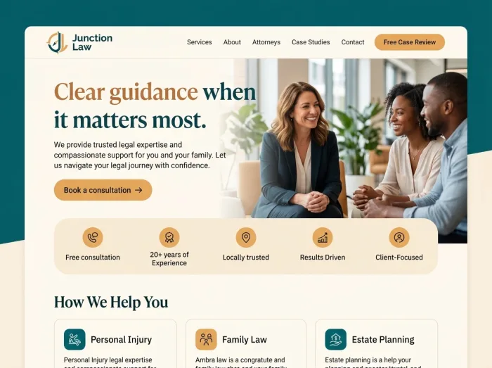 Junction Law — Law Firms website design concept