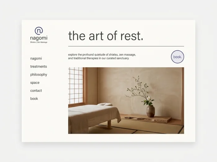 Nagomi — Massage website design concept