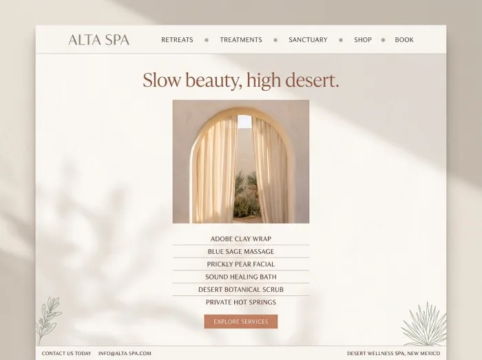 Desert Adobe — Med Spas & Beauty website design concept