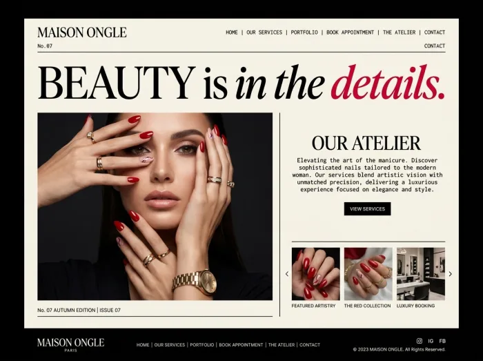 Maison Ongle — Nail Salons website design concept