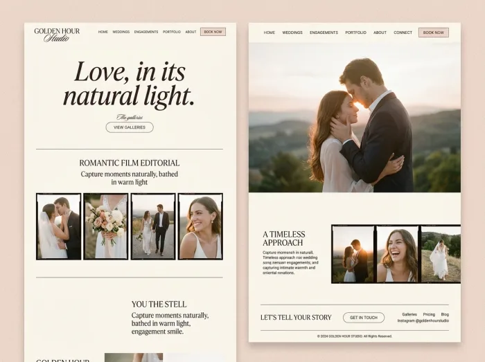 Photographers website design concept — Golden Hour