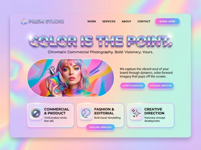Prism — Photographers website design concept