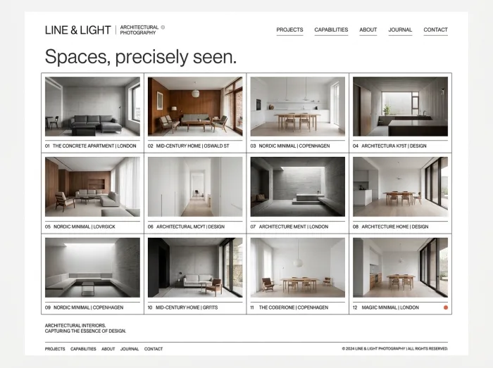 Line & Light — Photographers website design concept