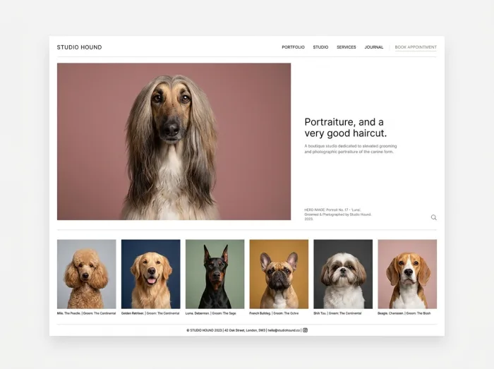 Studio Hound — Vets & Grooming website design concept