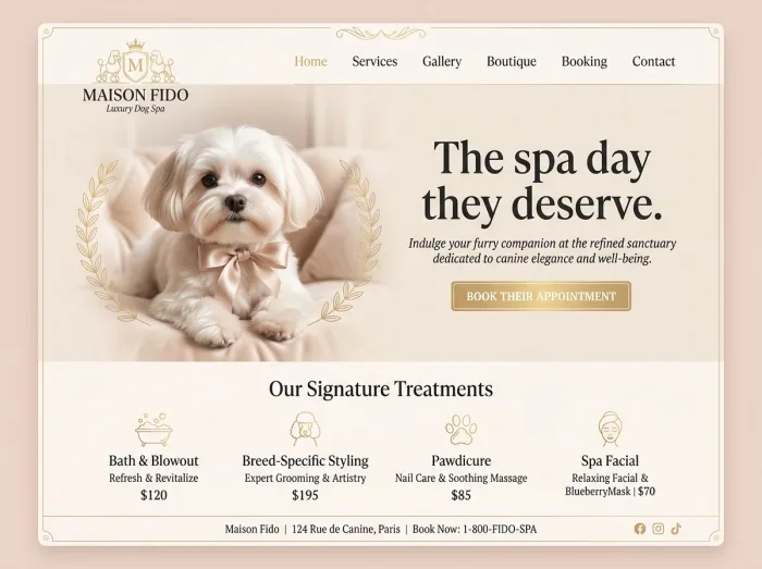 Maison Fido — Vets & Grooming website design concept