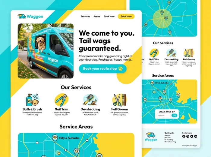 Waggon — Vets & Grooming website design concept